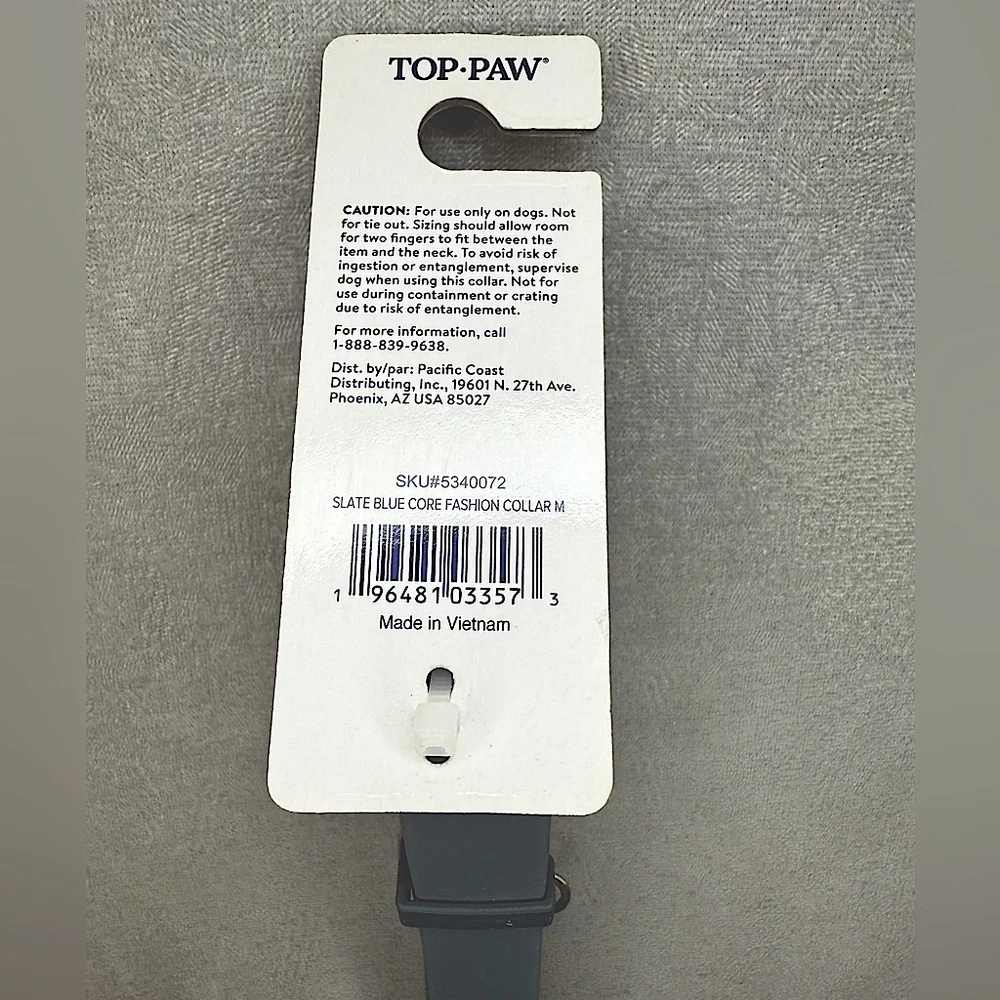 Dog Collar, Slate Blue, Size Medium — Top Paw